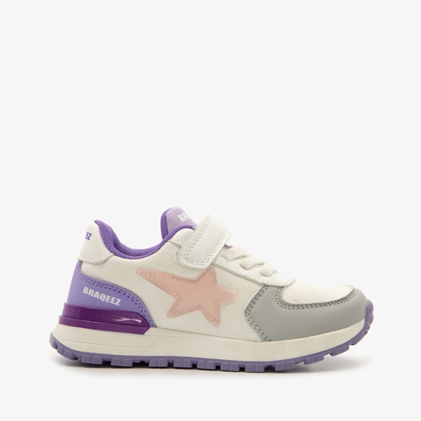 Braqeez meisjes sneakers met paarse details