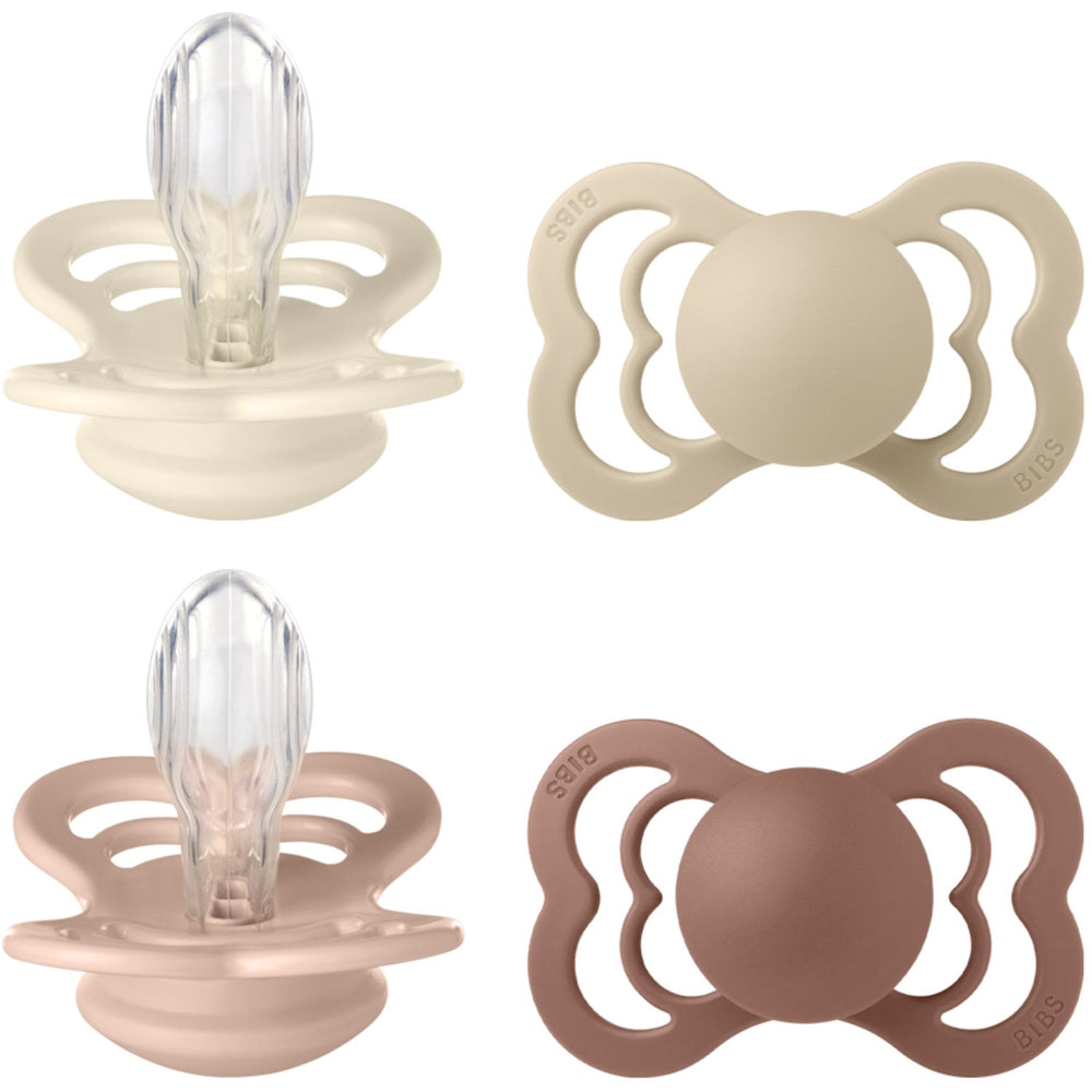 Køb Bibs Ivory/Vanilla/Blush/Woodchuck Sut Supreme 4-Pak Silikone