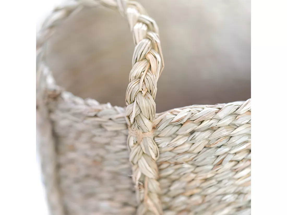 Panier en Fibres Naturelles avec Poignées - 30x30CM - Taral Naturel