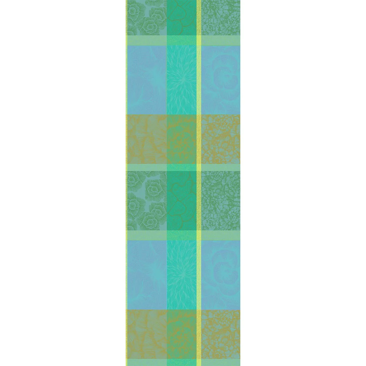 Chemin de table pur coton vert 55X180 Garnier Thiebaut