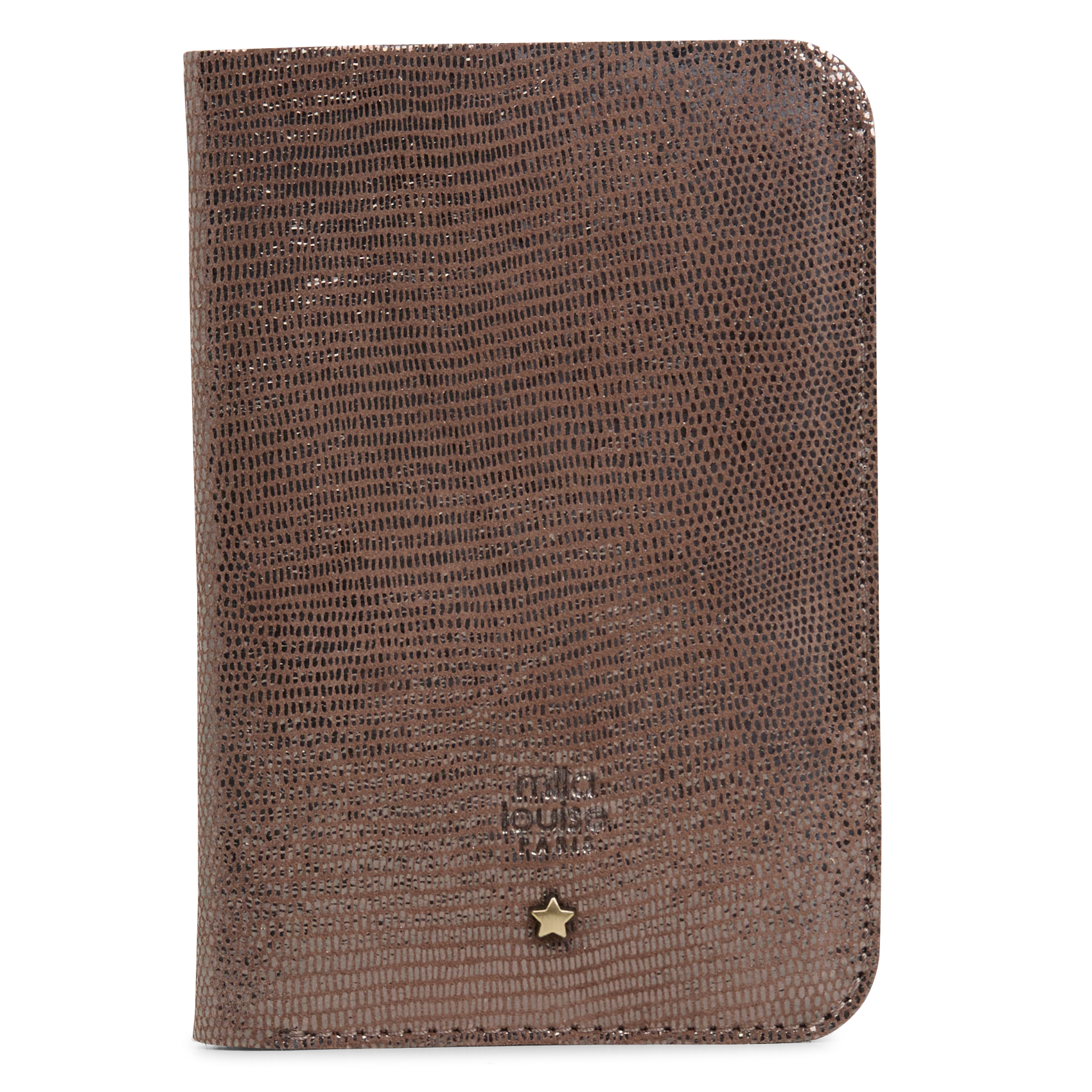 ORY - Etui papiers en cuir métallisé | Gris