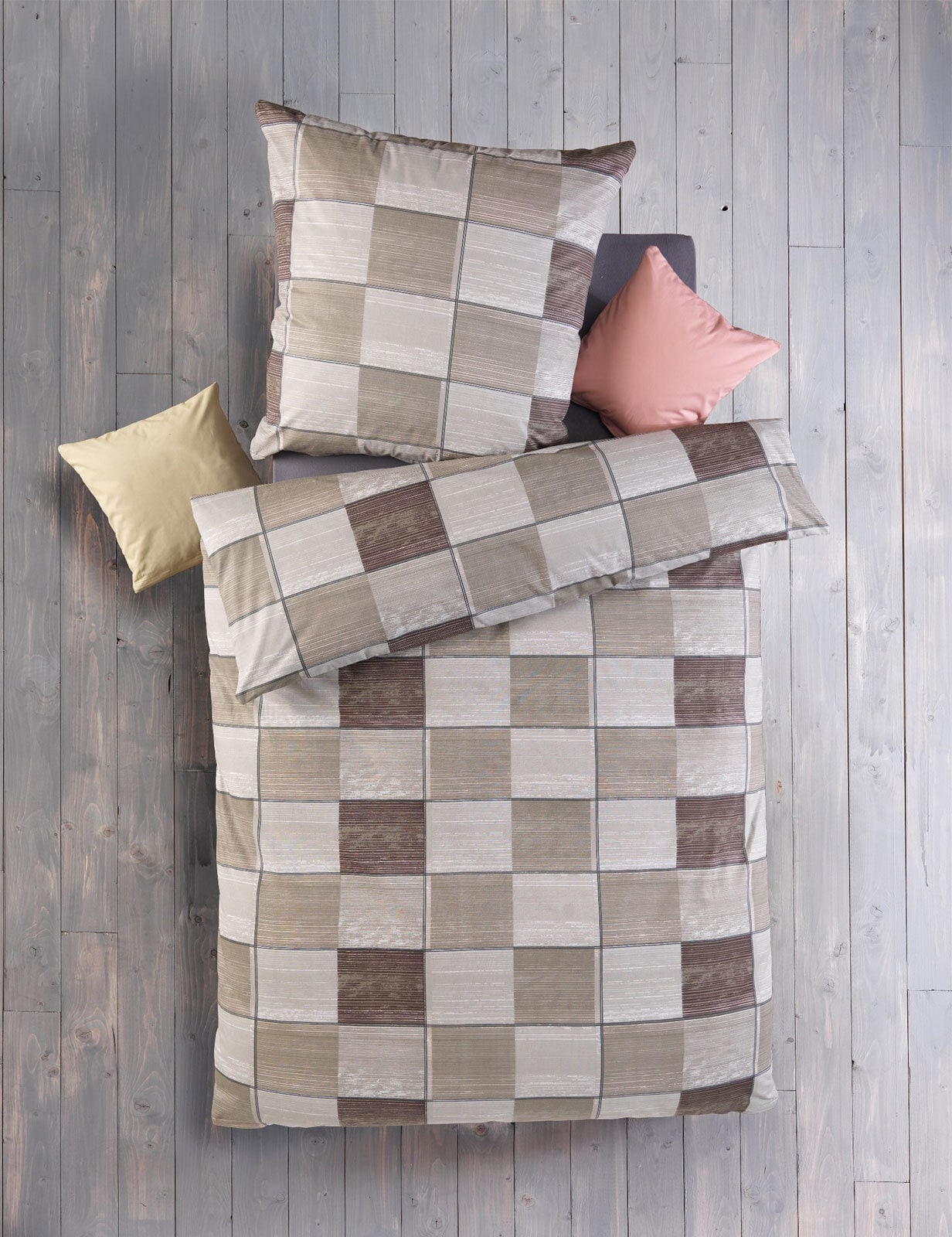 2er-Set Baumwoll-Renforcé Bettwäsche Kiran 80x80/135x200 cm