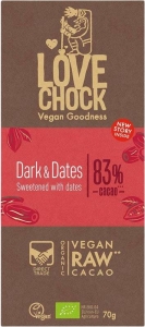Lovechock Dark & Dates 83% Schokolade, 70 g