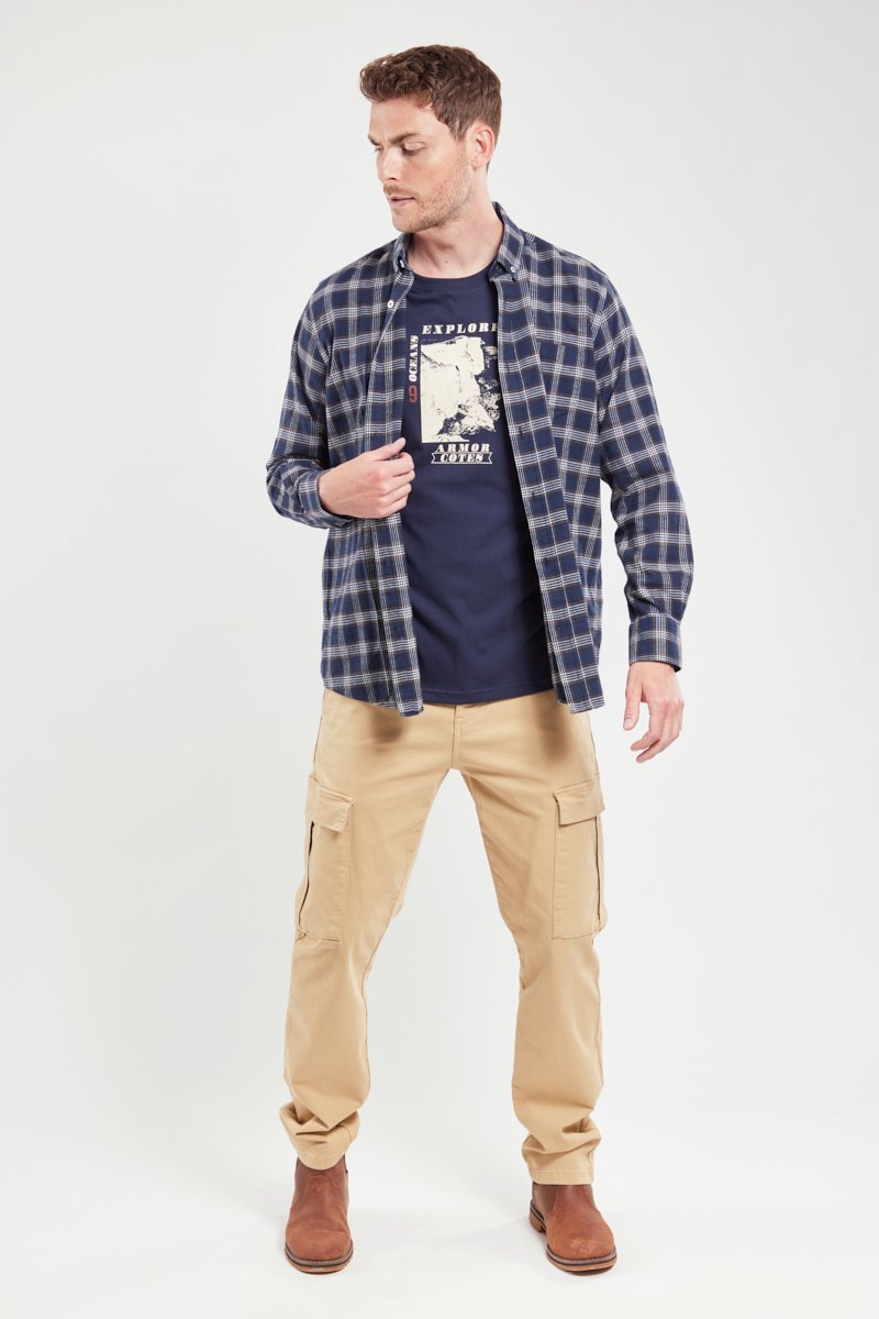 Chemise à carreaux confort - coton