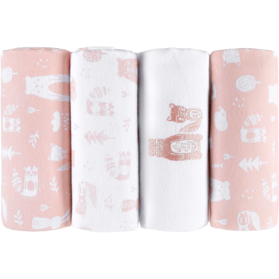 kindsgard Molton-Spucktücher handklad 4er-Pack rosa