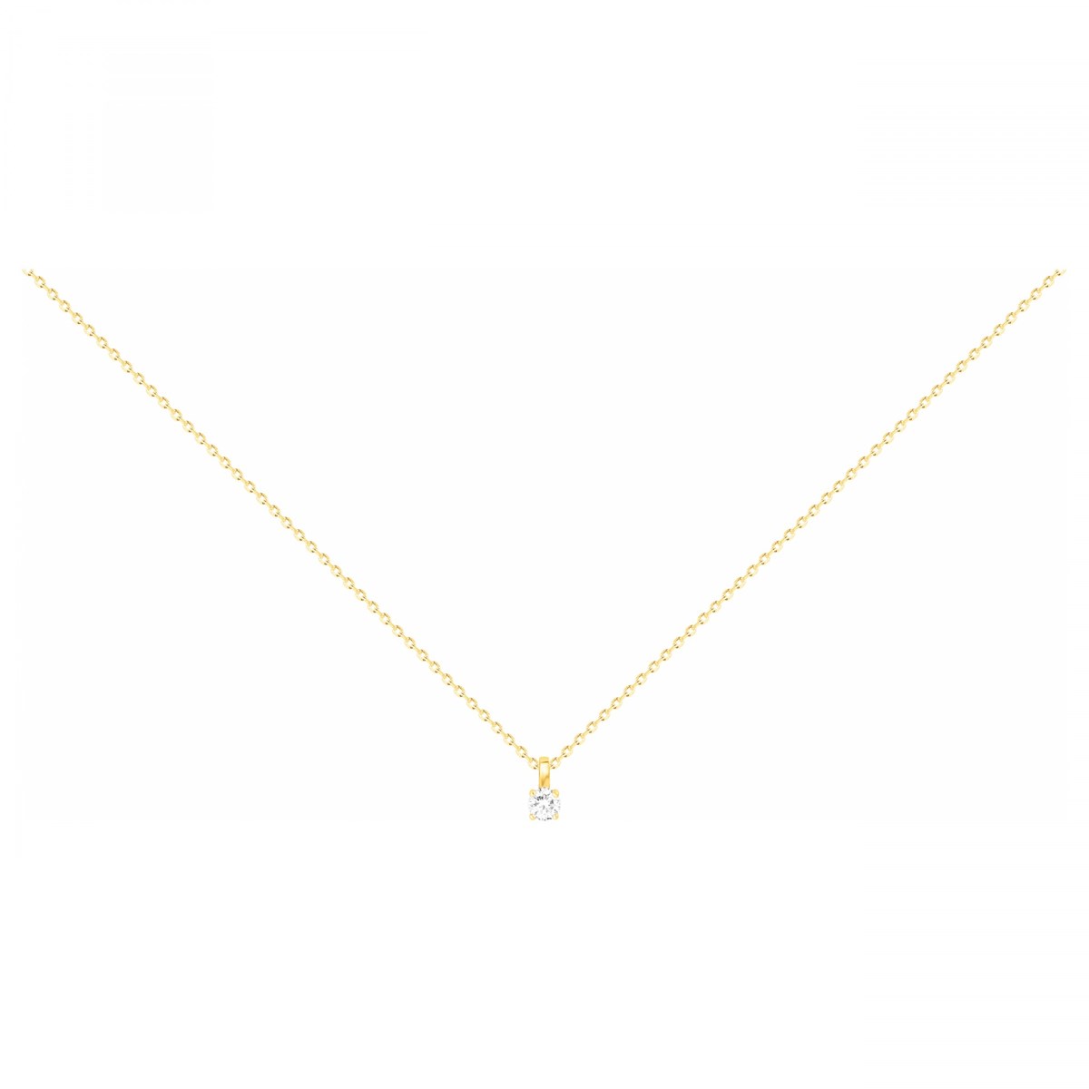 Collier en Plaqué Or avec oxyde de zirconium blanc