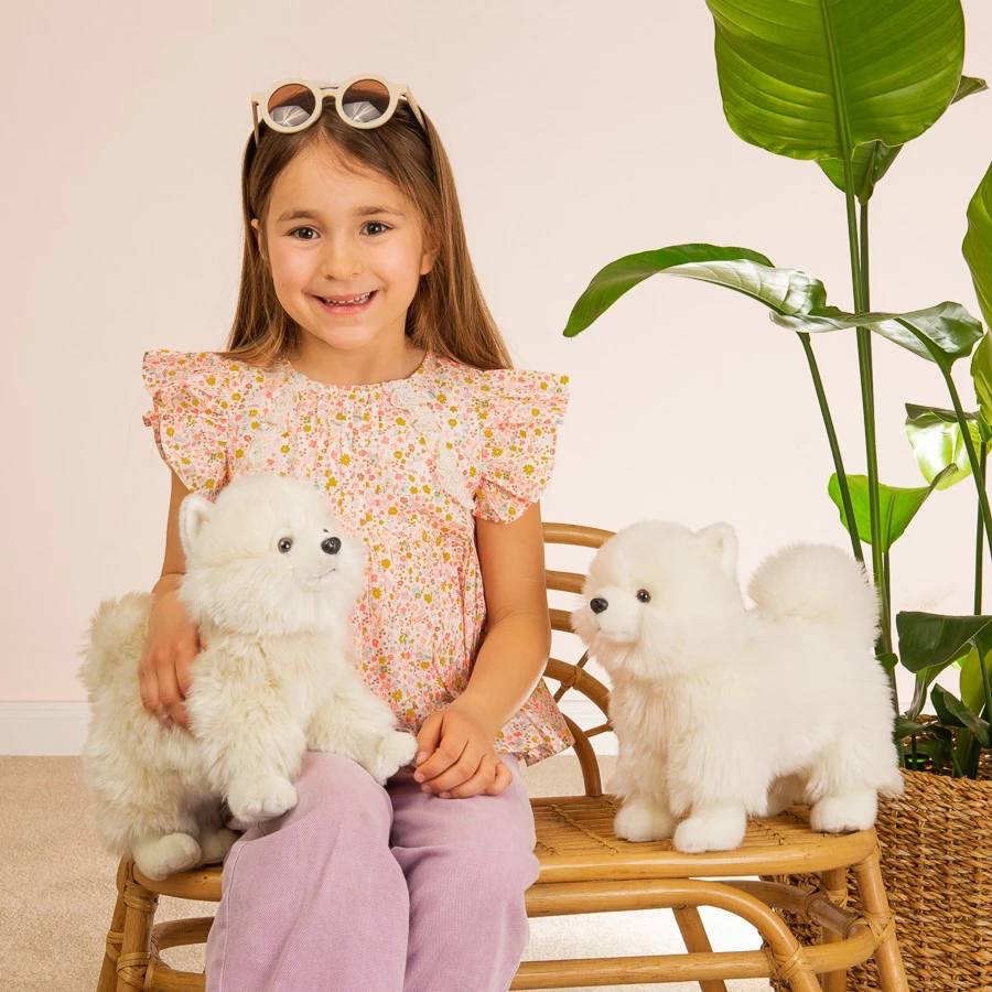 Teddy HERMANN® Zwergspitz weiß stehend 35 cm