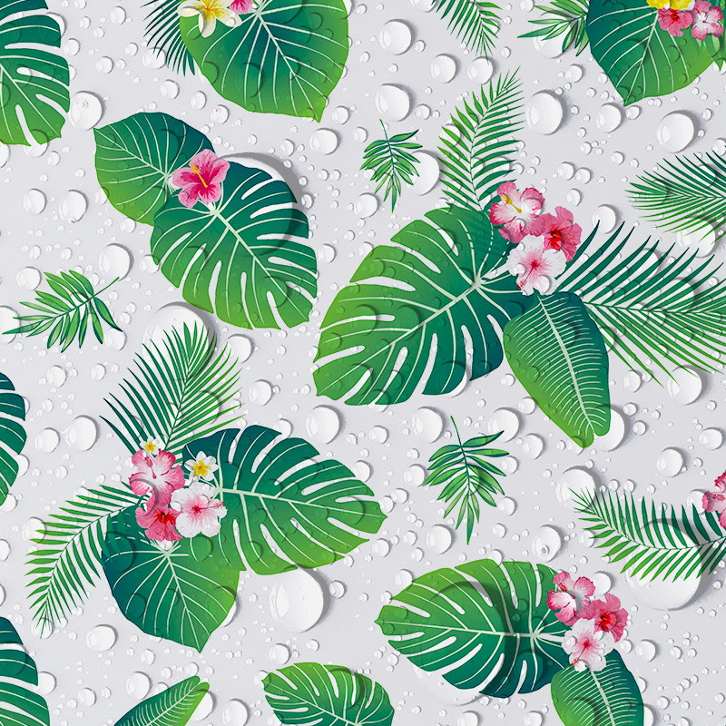 (220x130cm) Sommer Party Tischdecke Deko Tisch Tuch Hawaii Design - Palmenblätter