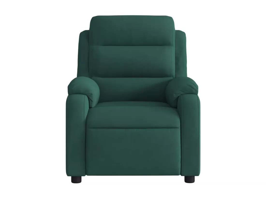 Fauteuil massant inclinable vert foncé velours