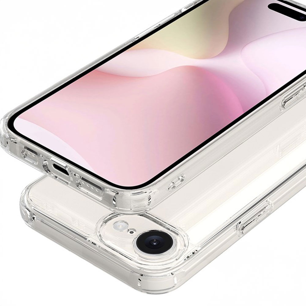 iPhone 16e Hybrid Hülle TPU Bumper mit Acryl Rückseite - Transparent