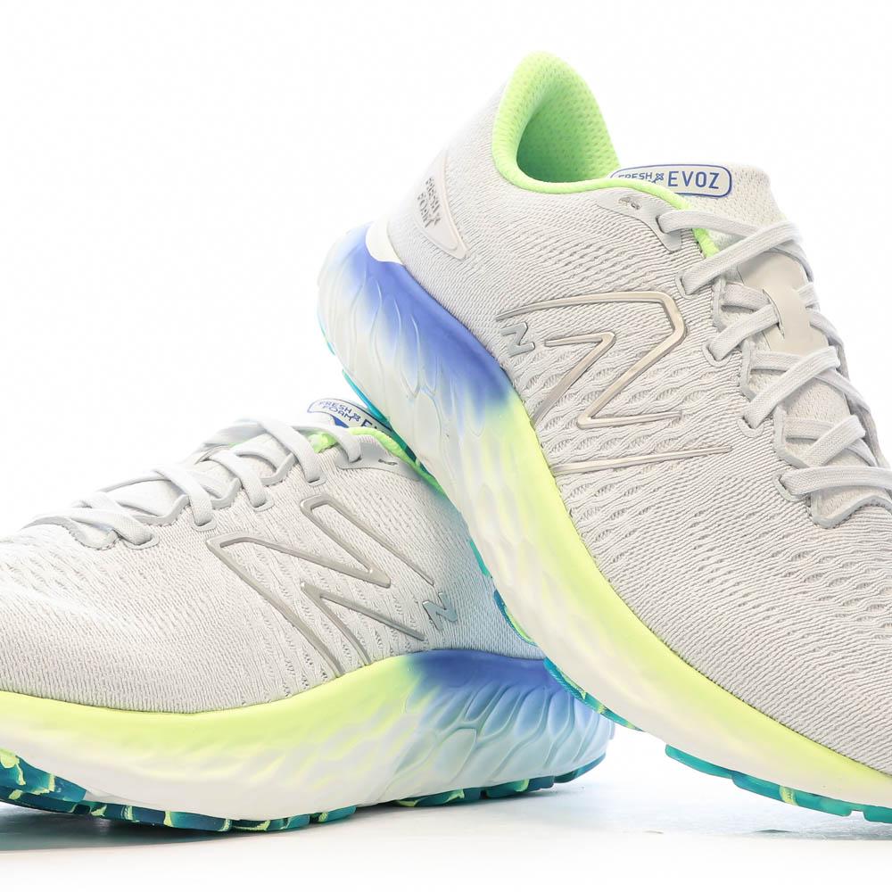 New Balance Chaussures de Running Gris/Vert Homme New Balance EVOZ