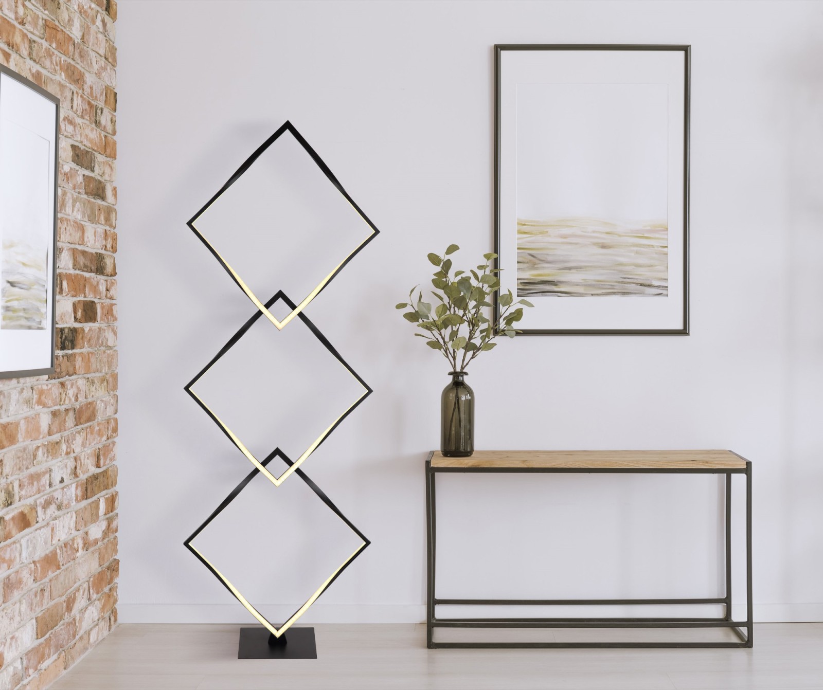 LED-Stehleuchte - schwarz matt - 130 cm