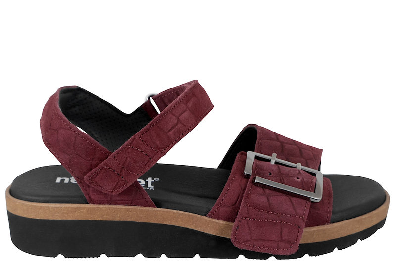 NEW FEET SANDAL I BORDEAUX PRÆGET RUSKIND