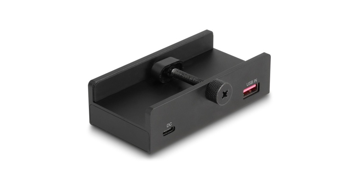 DeLOCKExterne 3-poort USB-hub met borgschroef  (Zwart)