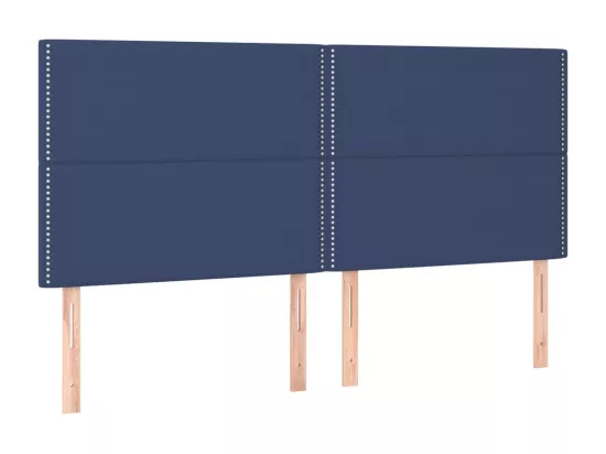 Sommier tapissier avec matelas et LED Bleu 160x200 cm Tissu