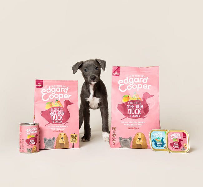 Edgard & Cooper Puppy Blikjes Eend en Kip 6 x 400 gram