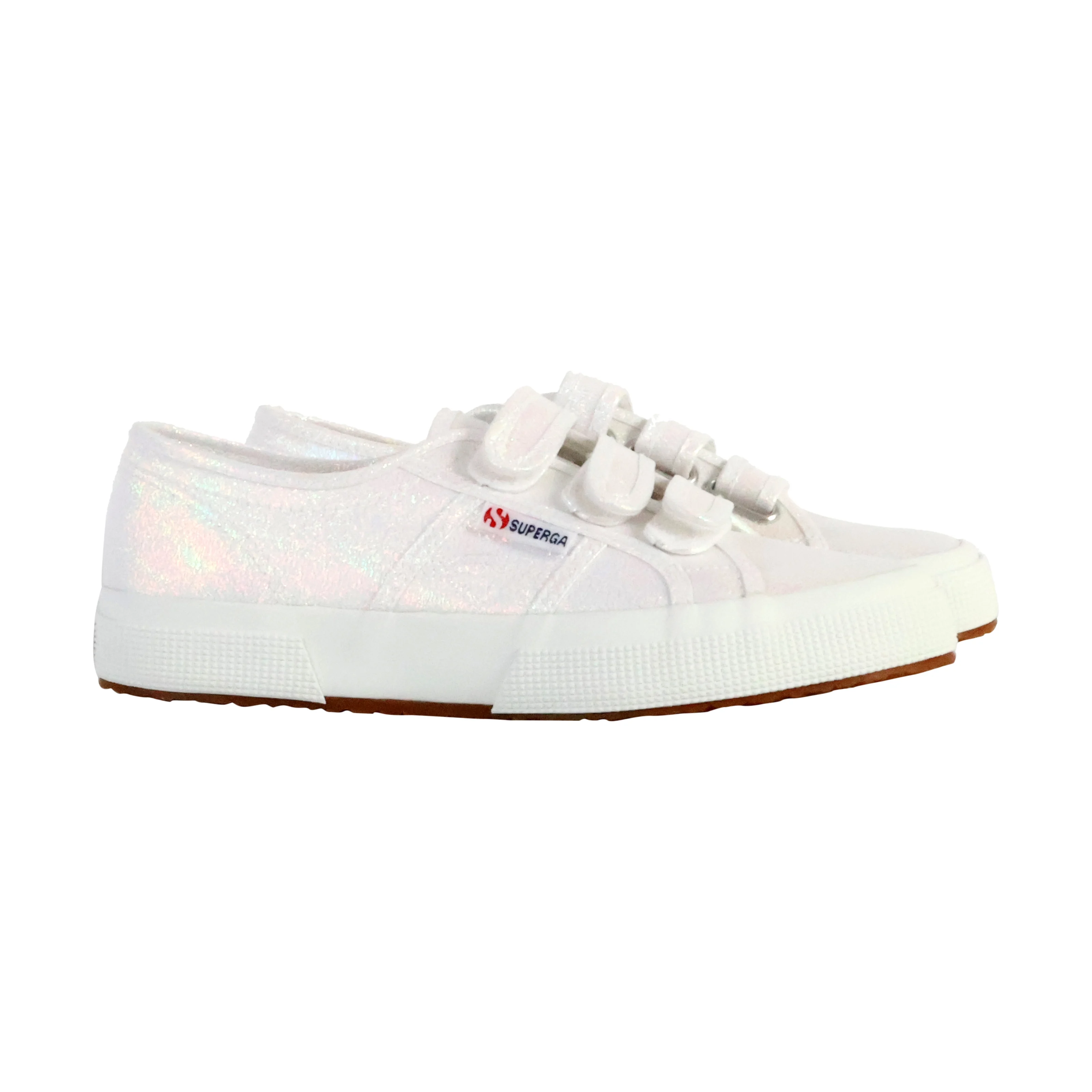 Basket basse à scratch superga straps lame | Blanc