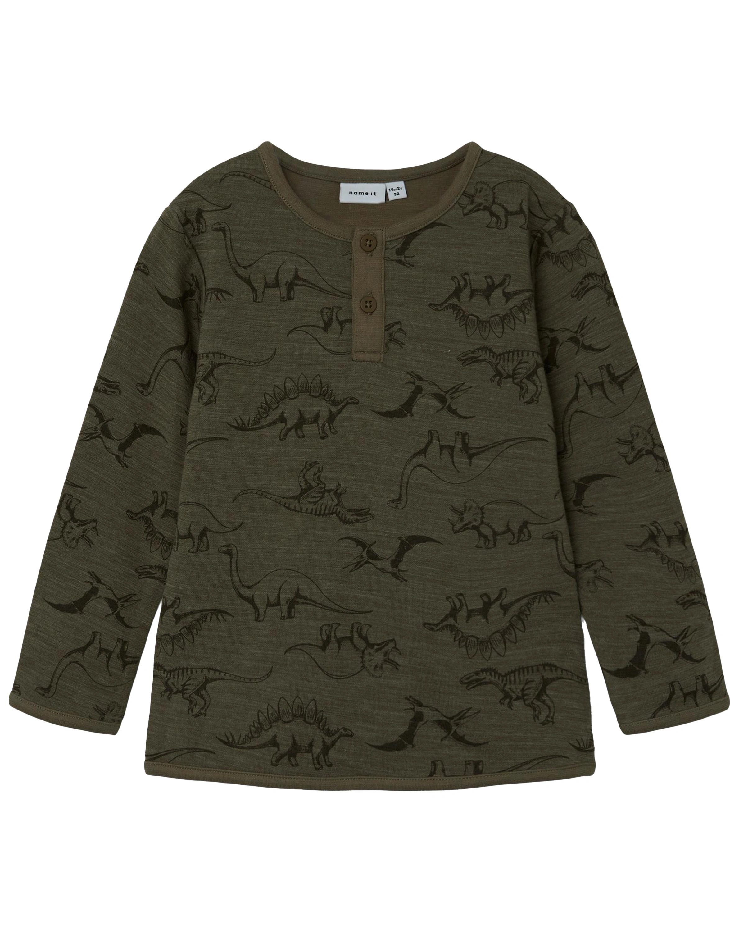 Langarmshirt NMMWUPPO mit Wolle in stone gray