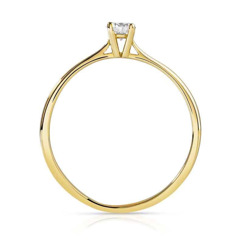 Solitaire or 750 jaune diamant 0,15 carat