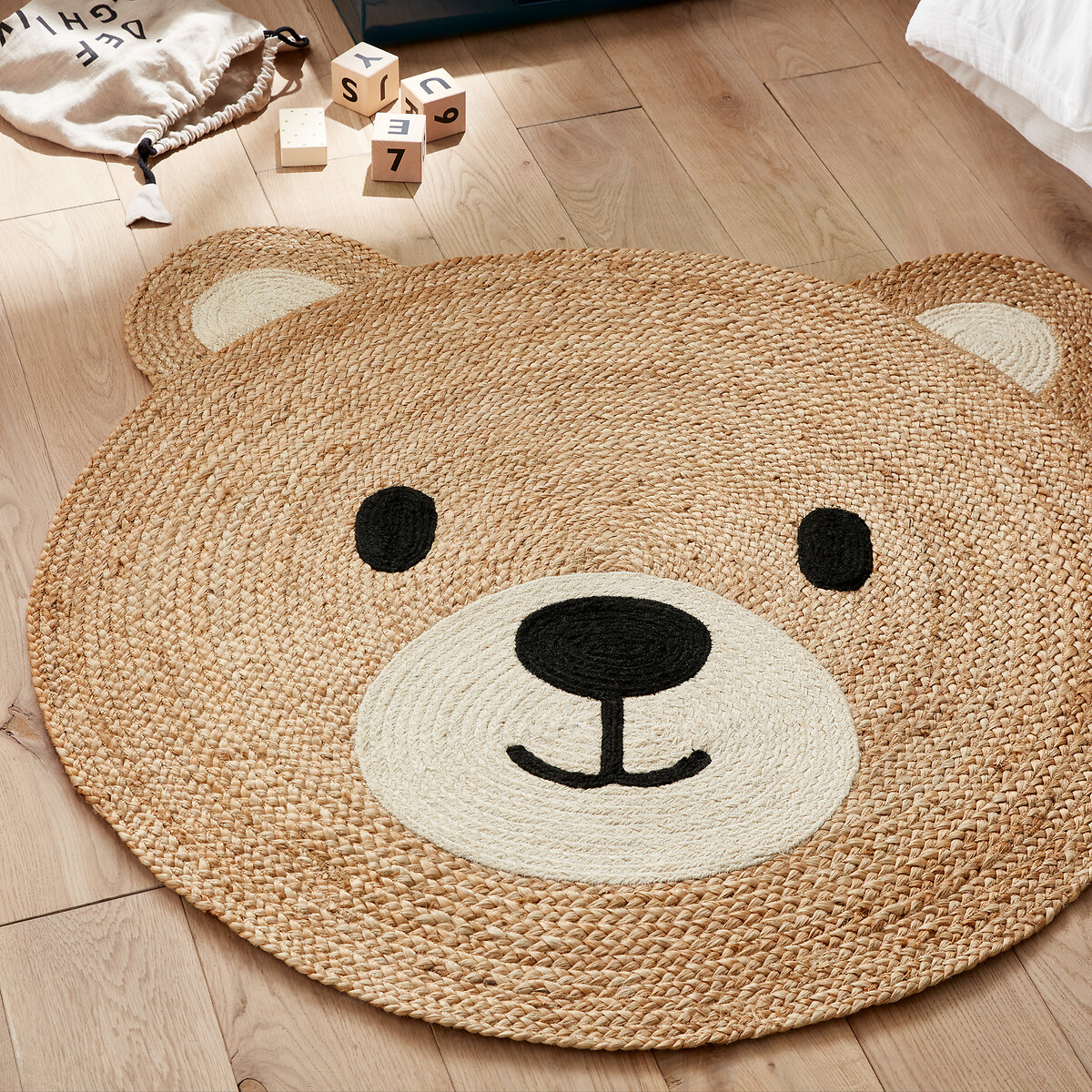 LA REDOUTE INTERIEURS<br>Tapete com cabeça de urso, em juta, para crianças, Osora