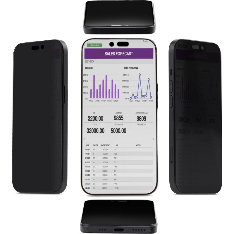 StarTech.com Filtre de Confidentialité pour iPhone 16 Plus à 4 Directions et 360°, Supporte l'Orientation Portrait/Paysage, Tactile, Protection en Verre Trempé, Filtre à 4 Directions, TAA