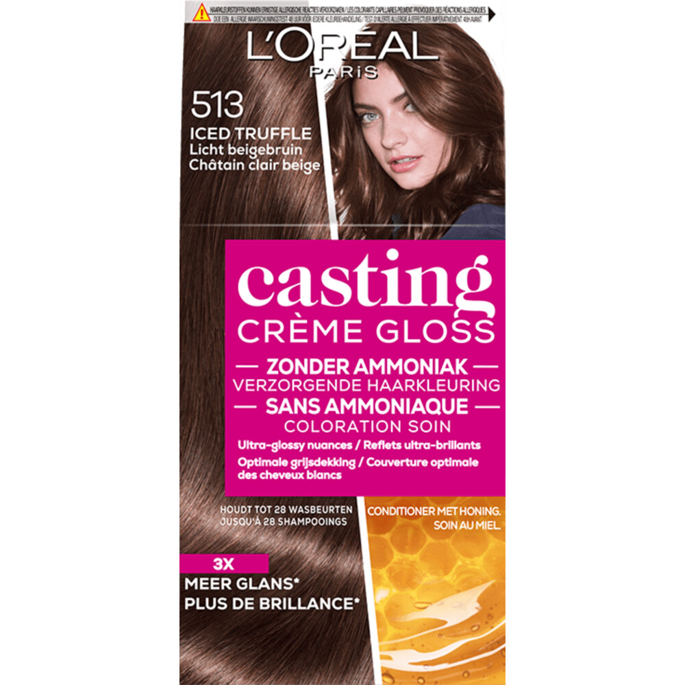 L'Oréal Casting Crème Gloss Semi-Permanente Haarkleuring 513 Iced Truffle - Licht Beigebruin