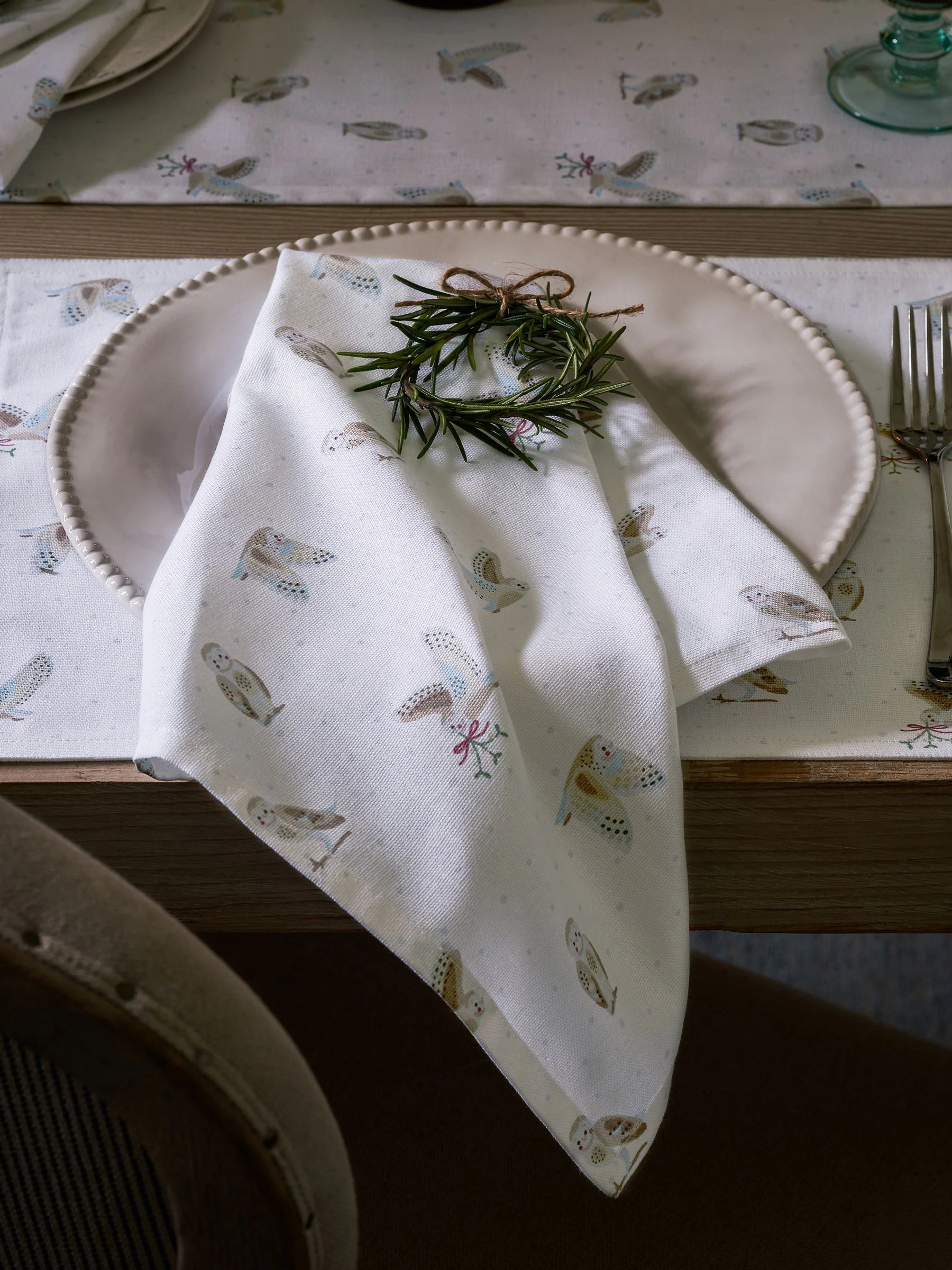 Sophie Allport Set of 4 Snowy Owls Napkins