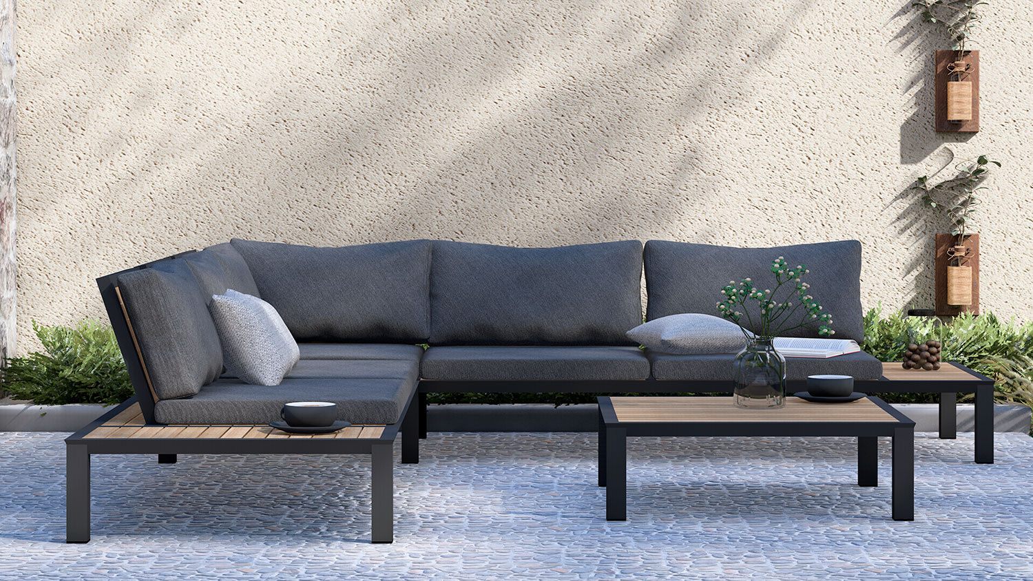 Eck-Lounge Plattform 4-teilig