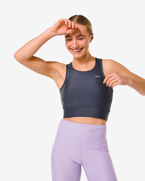 top de sport femme support moyen bleu foncé