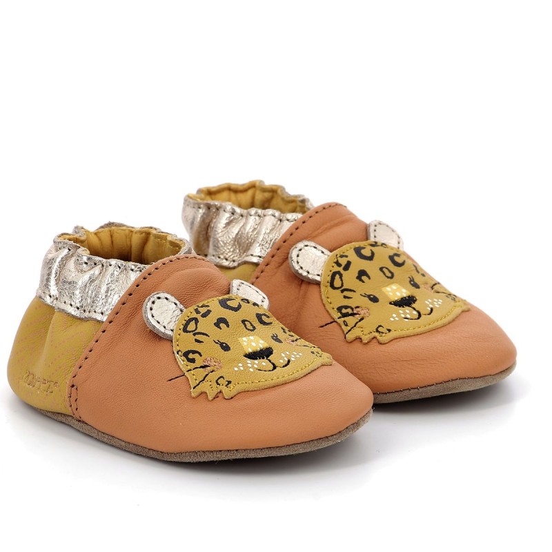 Robeez Robeez Chaussons Leopardo Camel