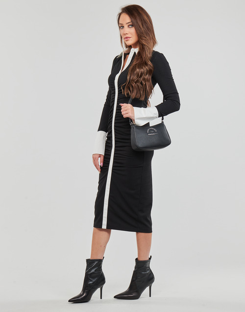 Karl Lagerfeld - LSLV POLO DRESS Negro / Blanco