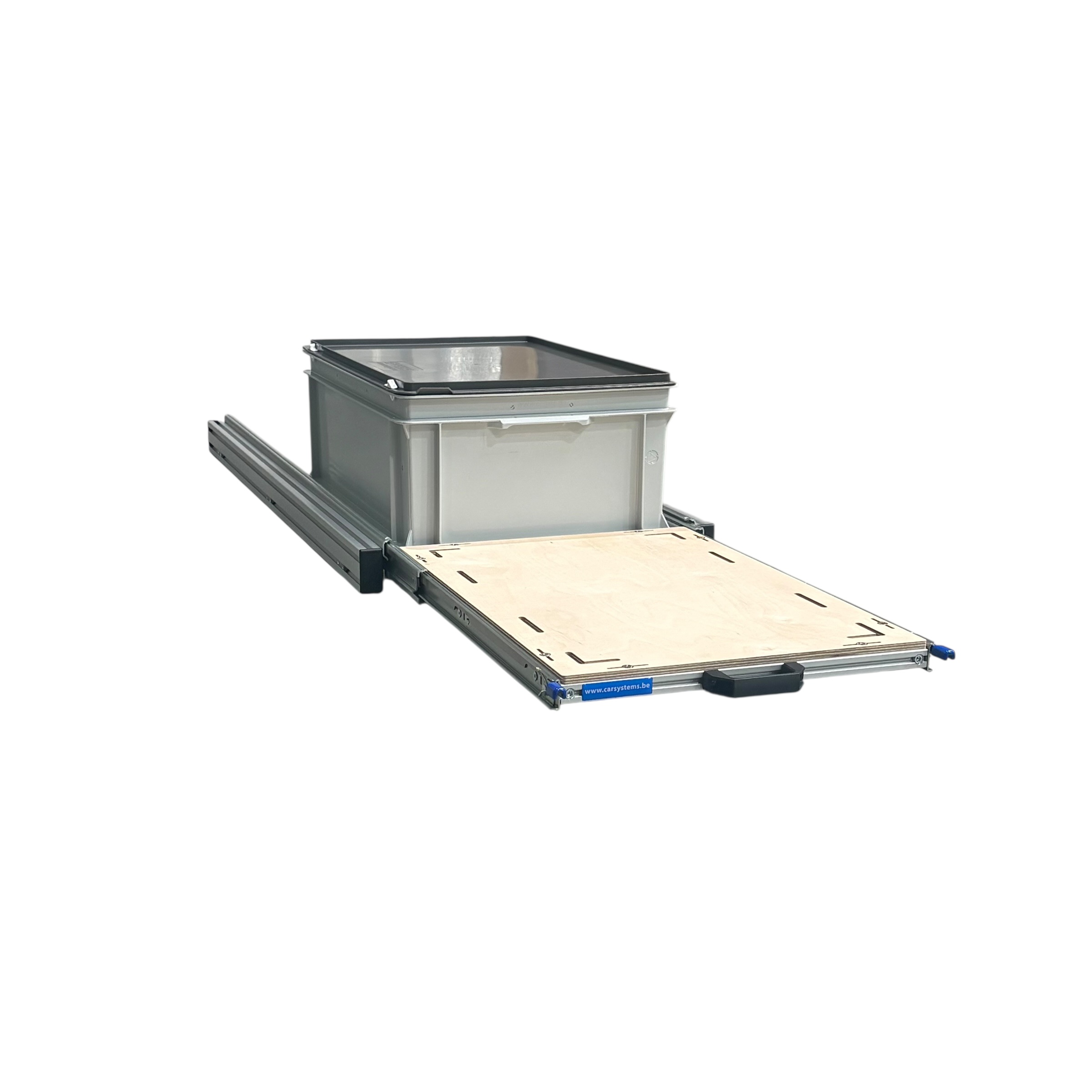 Aluminium 120 x 40 cm schuifframe met 1 gesloten bak en multiplex