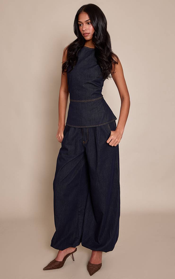 Bleu Indigo Jean Ballon En Denim Brut Indigo Pour Grandes Tailles