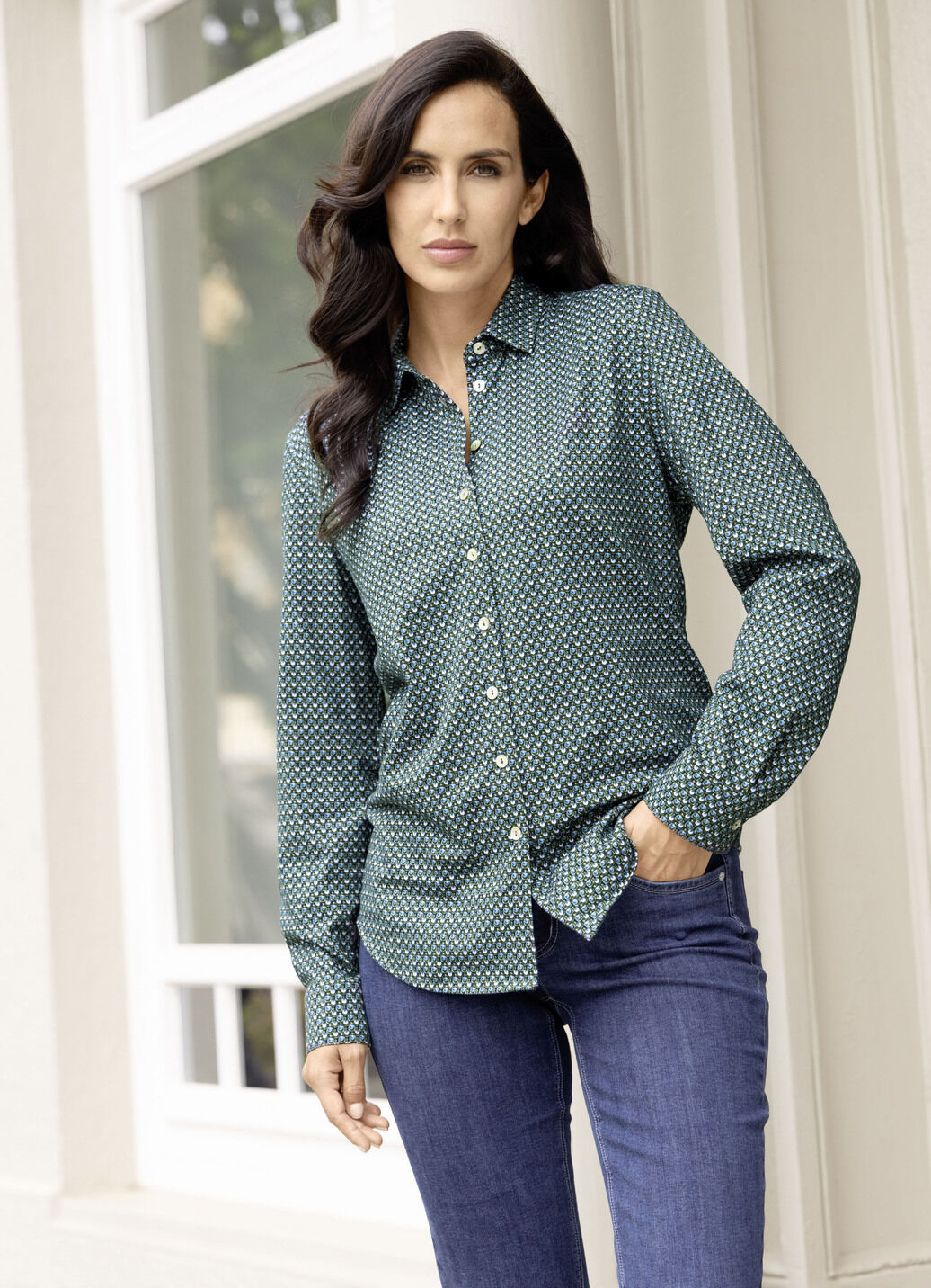 Shirtbluse mit Minimal -Dessin