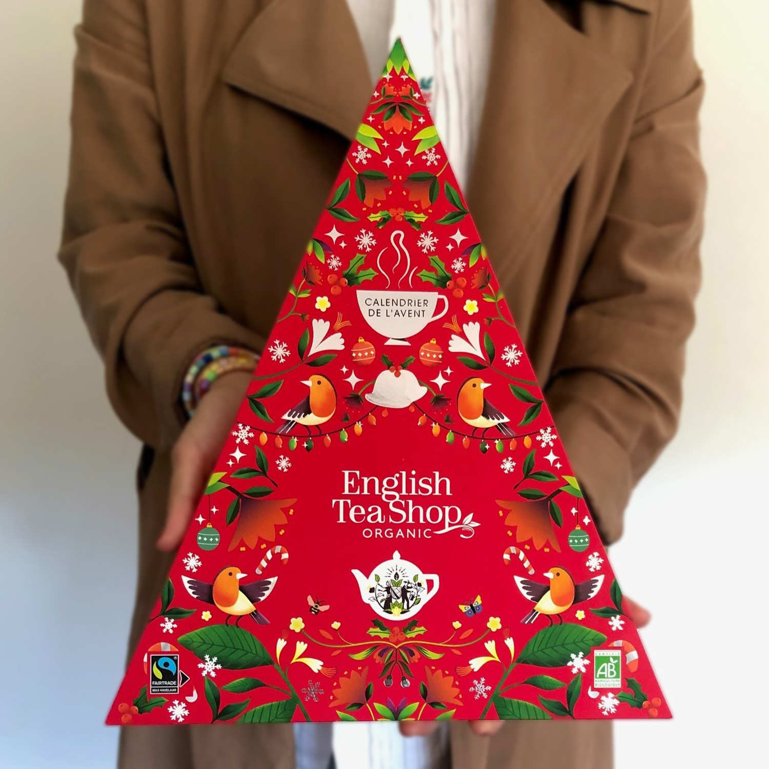 Calendrier de l'avent 25 thés bio English Tea Shop triangle rouge