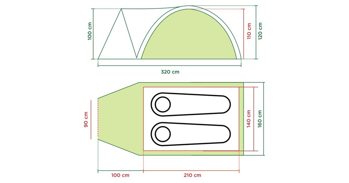 ColemanDarwin 2+ tent  (Groen/grijs)