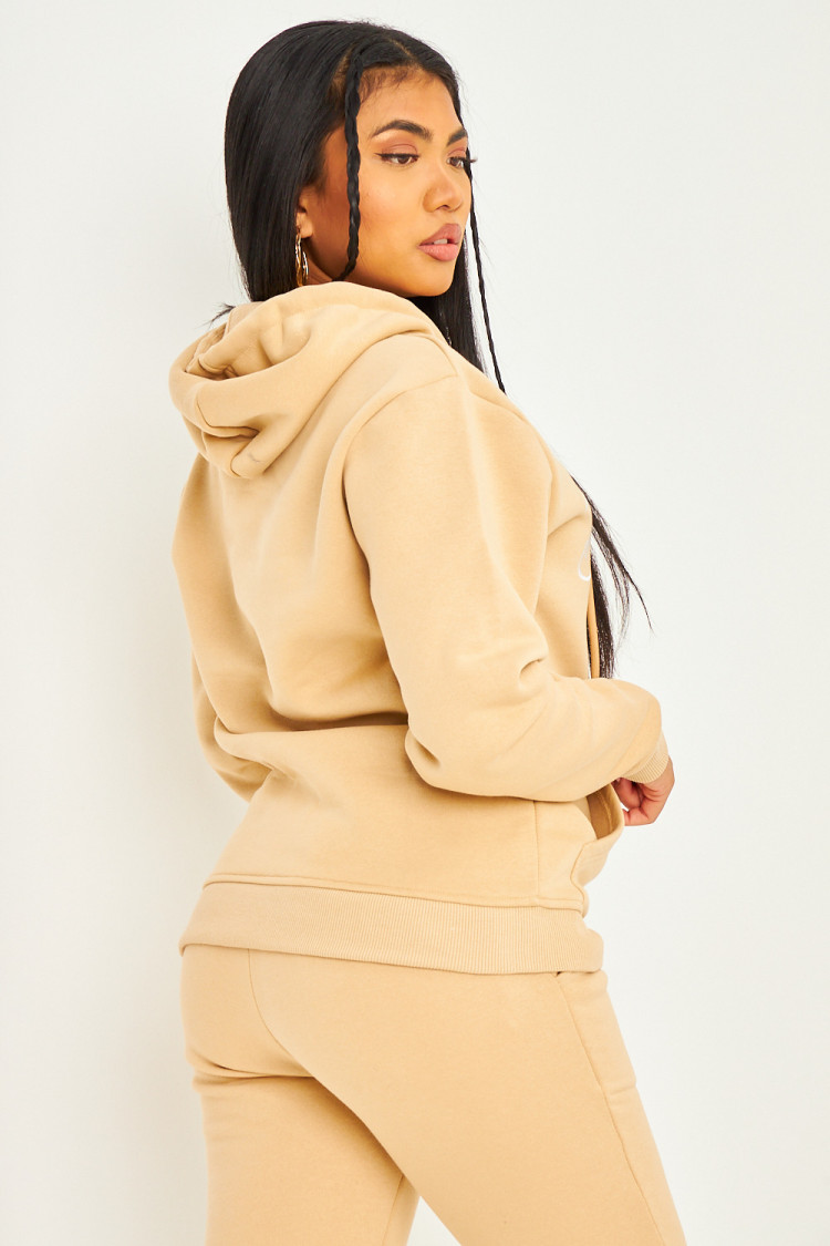 Sweat à capuche beige foncé Brentiny