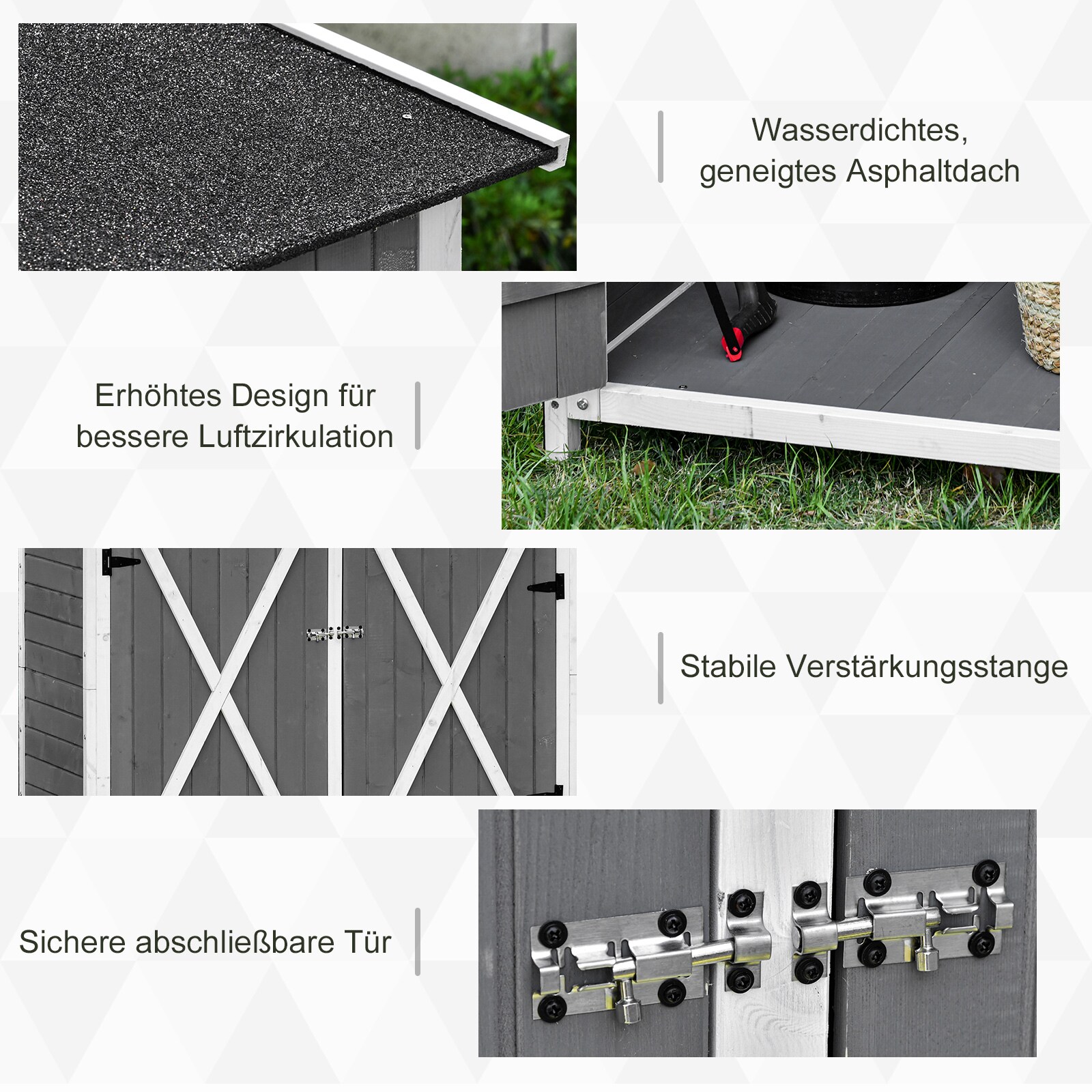 Outsunny Gerätehaus mit 2 Türen 139B x 75T x 160H cm