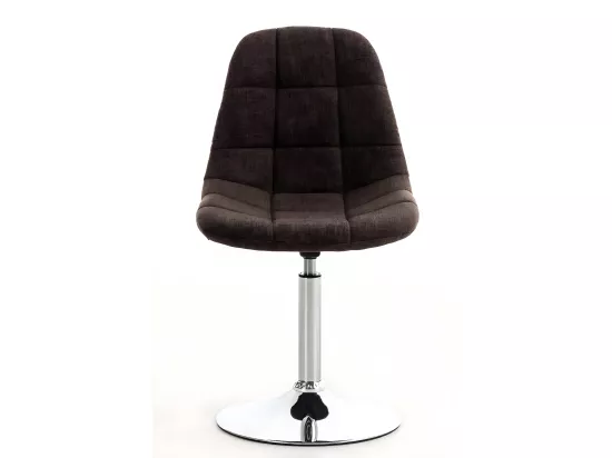 Chaise de bureau - Tissu & Métal chromé - Marron - Emil