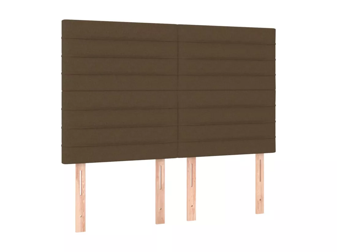 Sommier tapissier matelas et LED Marron foncé 140x190 cm Tissu