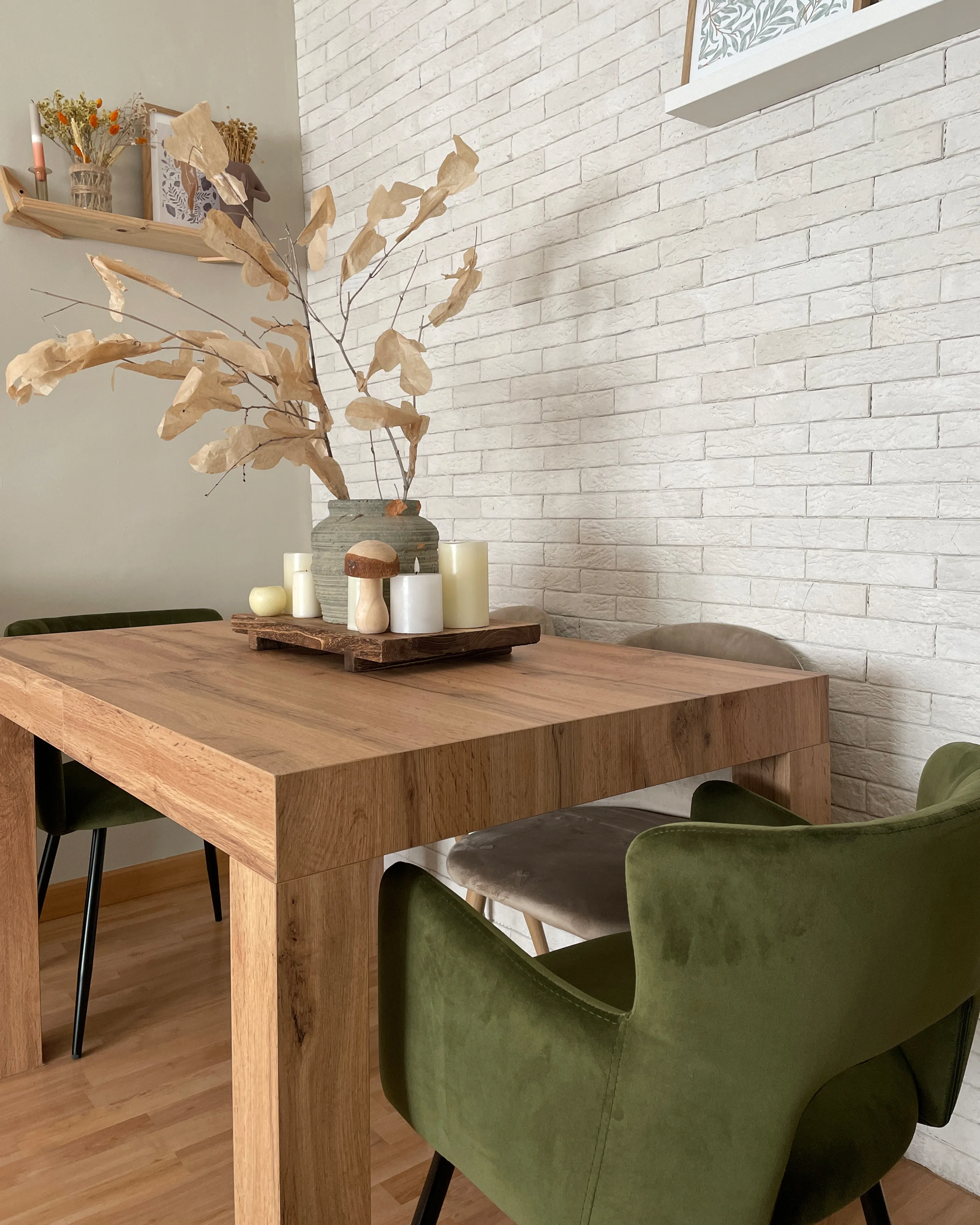 Set van 2 eetkamerstoelen SANILAC Fluweel Olijfgroen