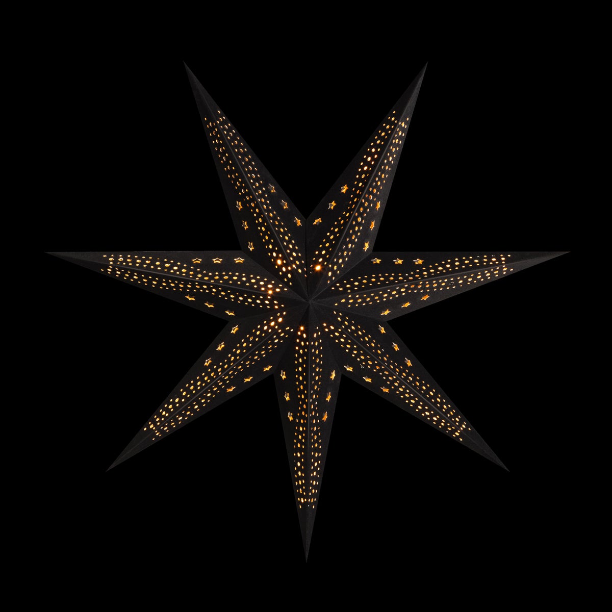 Sterntaler Decoratieve Ster | Papieren Kerstster | Fluweel | Gevouwen Ster | 75cm | Binnen | Gloeilamp | Stekker