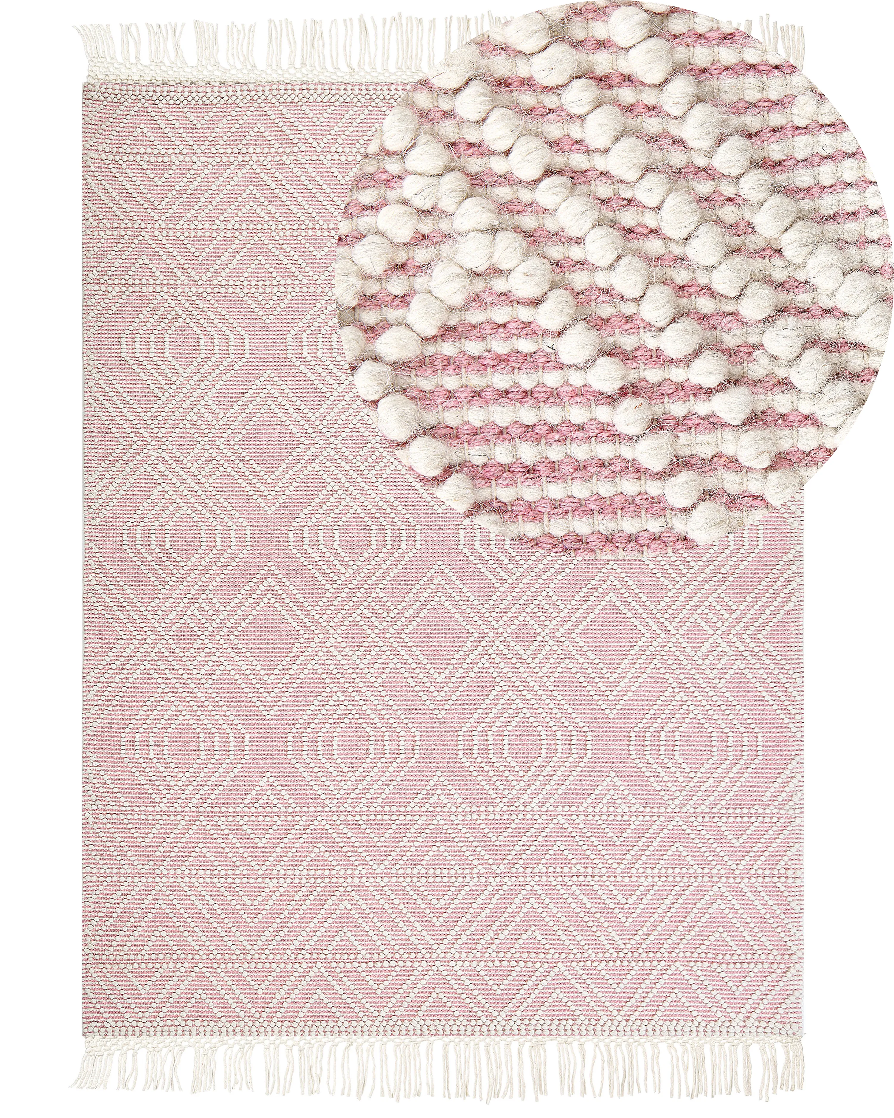 Vloerkleed ADANA Roze 200 x 300 cm Wol