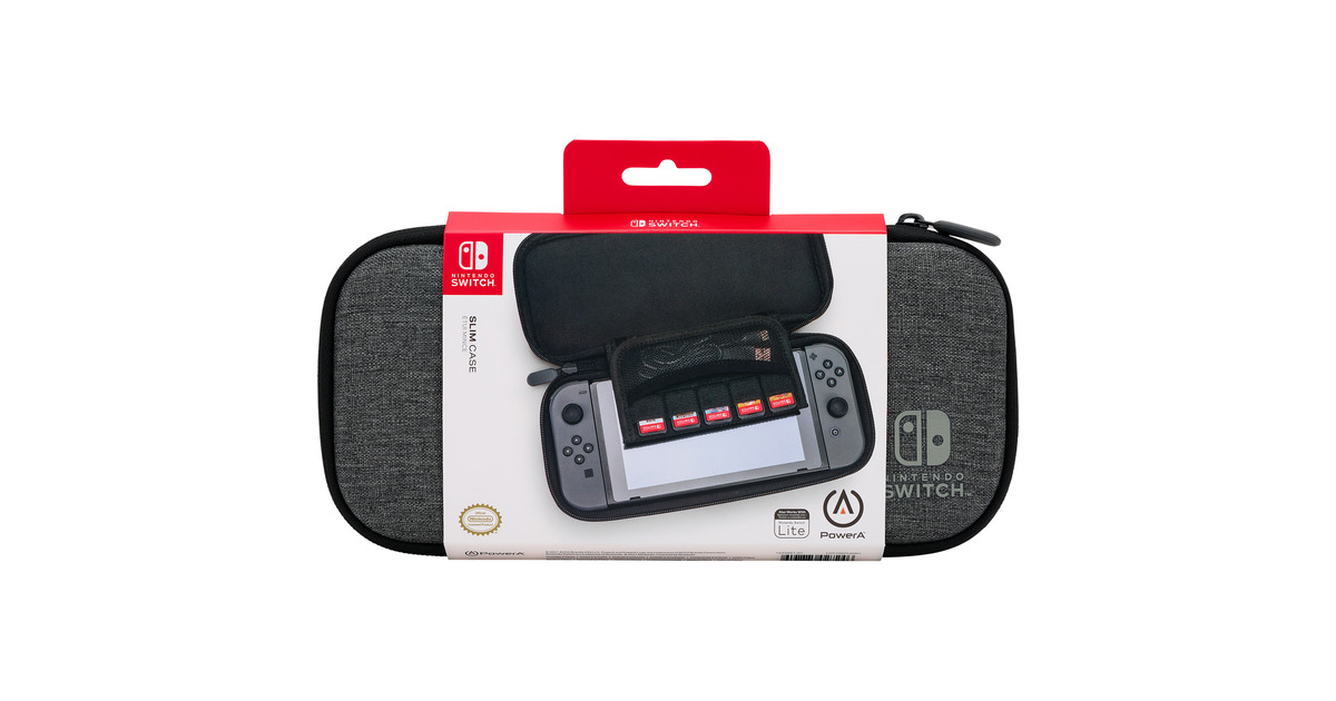PowerASlim Case for Nintendo Switch - OLED Model, Nintendo Switch or Nintendo Switch Lite – Charcoal tas  (Antraciet)