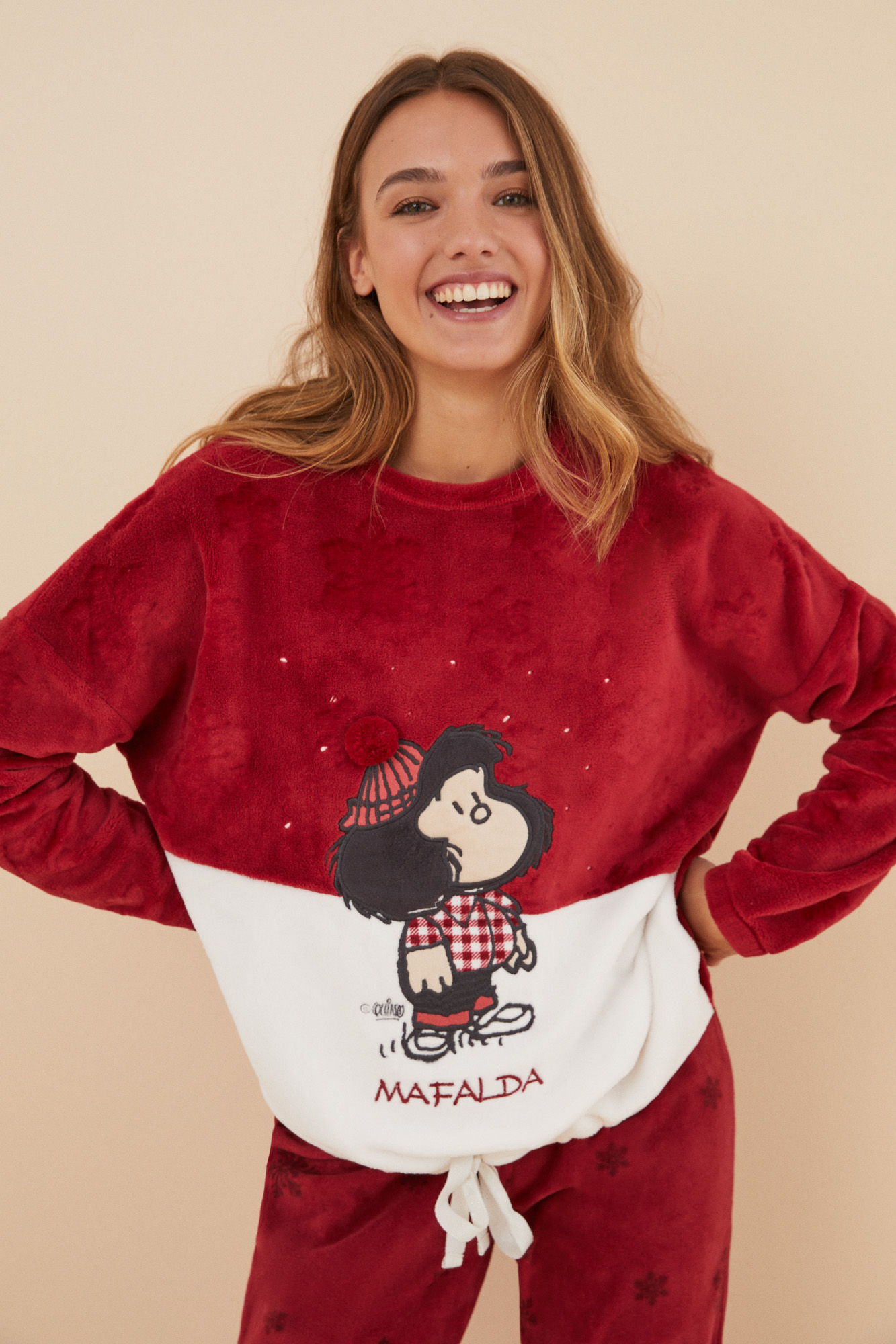 Pijama de lã vermelha Mafalda