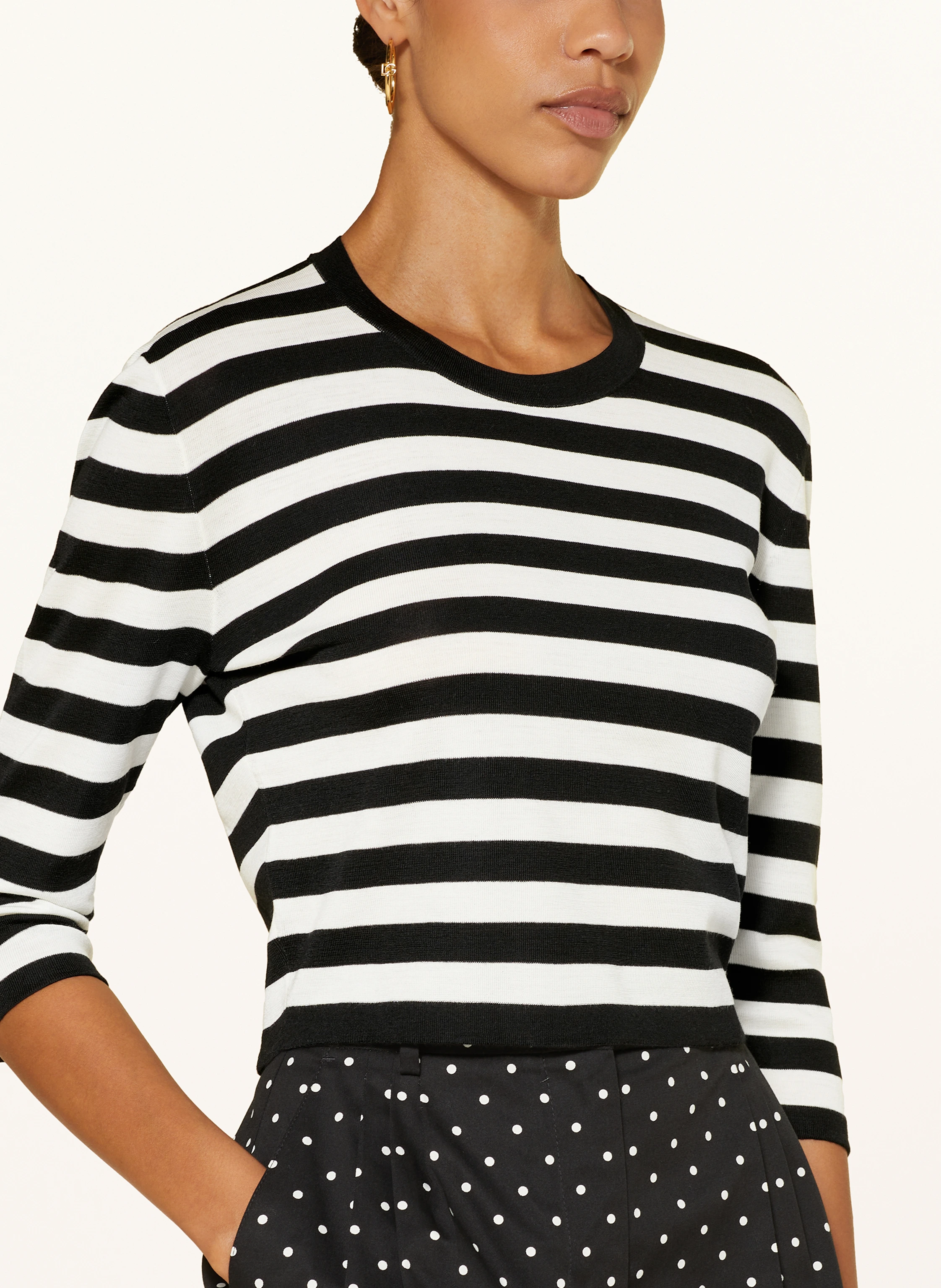 DOLCE & GABBANA Cropped-Pullover mit 3/4-Arm
