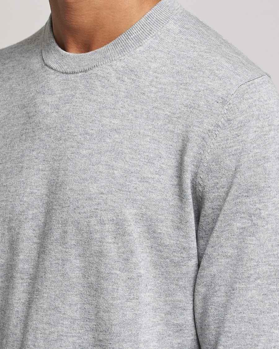 Filippa K Cotton Merino Basic Sweater Light Grey Melange