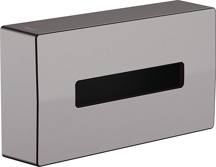 Distributeur de mouchoirs en papier noir chromé brossé Hansgrohe