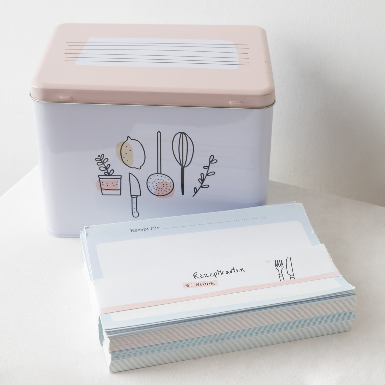 2. Wahl Rezeptebox aus Metall mit Ausfüllkarten