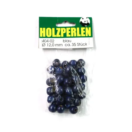 Meyco Holzperlen, 12 mm, blau, ca. 35 Stück
